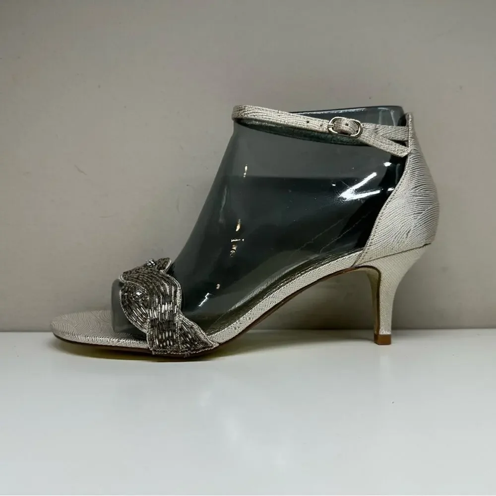 NWB | Adrianna Papell | Aerin Dress Sandal | Pearl Wave Metal | 6.5 M US